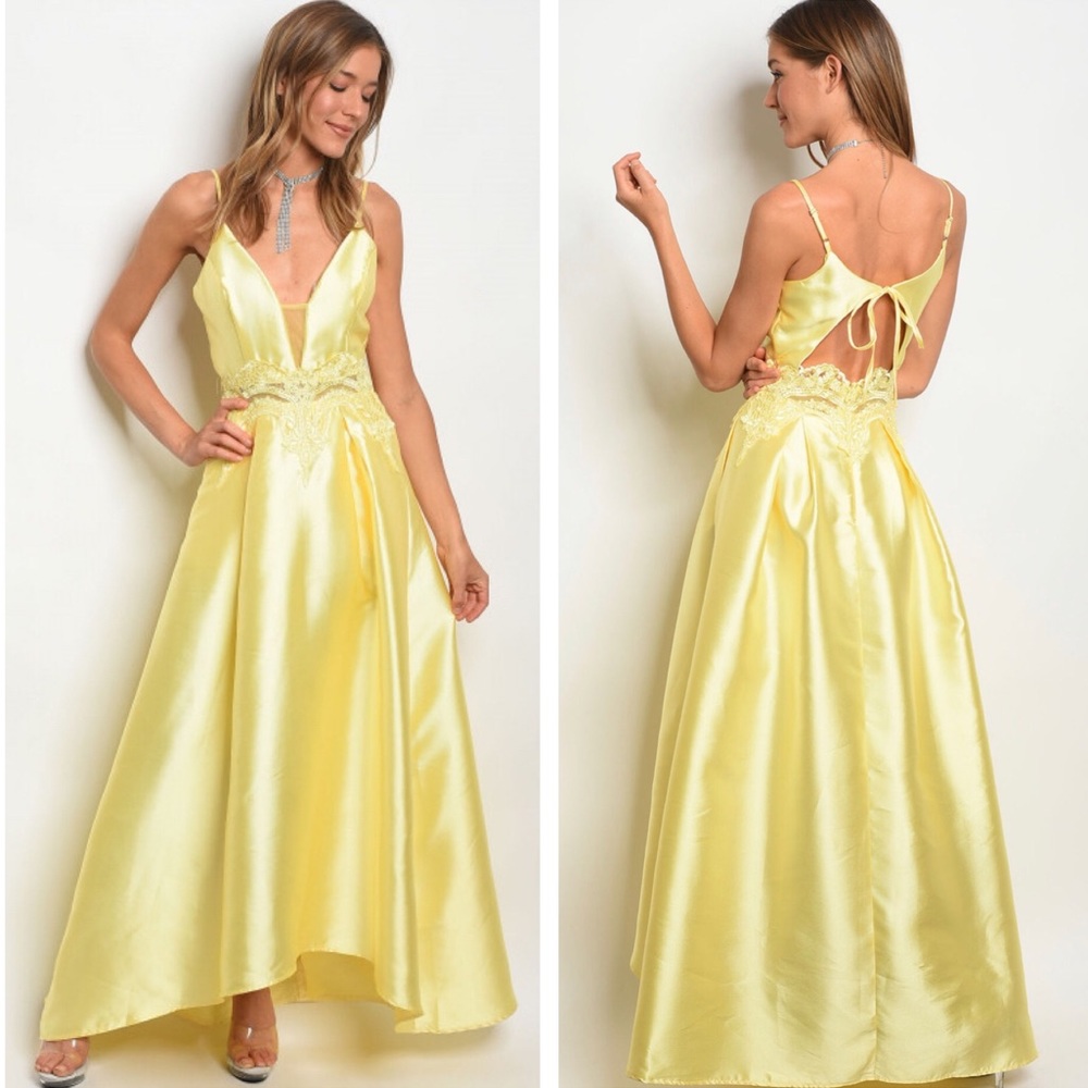 NEW✨ Yellow Sexy Long Maxi Formal Prom Homecoming Dress Belle Beauty & The Beast